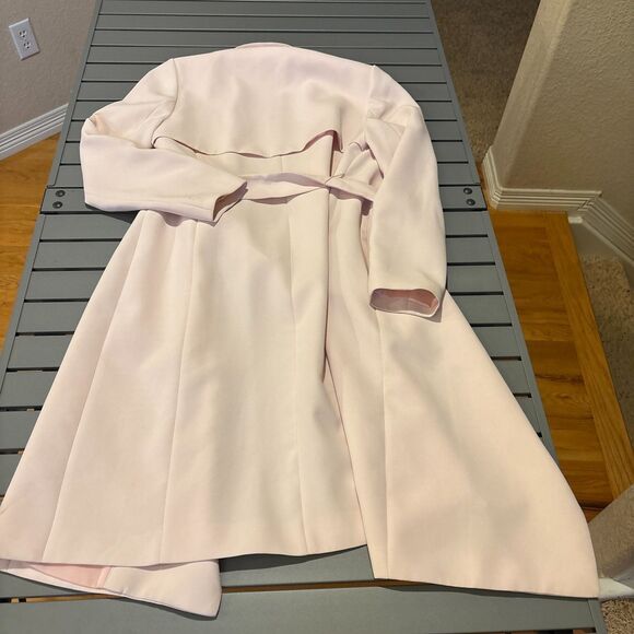 RSVP by Talbots Long Blazer Jacket Womens Size 6 Light Pink Rose Tie Waist Work - Picture 8 of 9